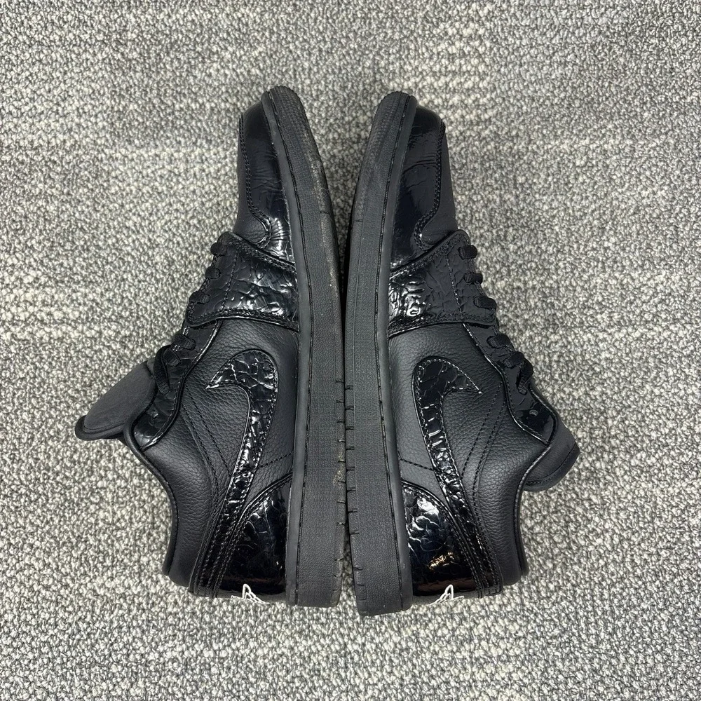 Air Jordan 1 Low SE Black Patent Elephant Shoes Mens 10 Womens 11.5 HJ7743-010
